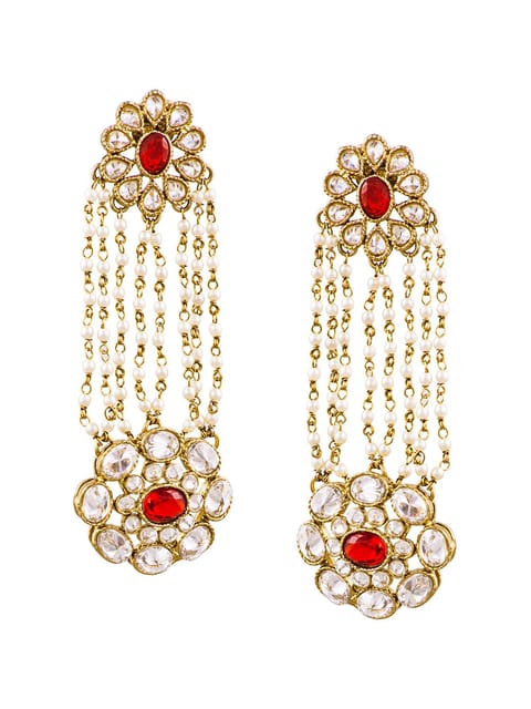 Traditional Long Earrings in Gold finish - MT292