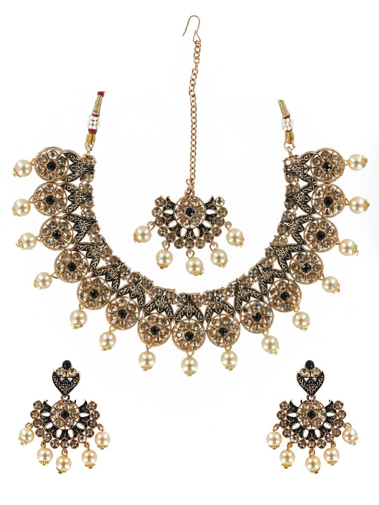 Antique Necklace Set in Gold finish - CNB6457