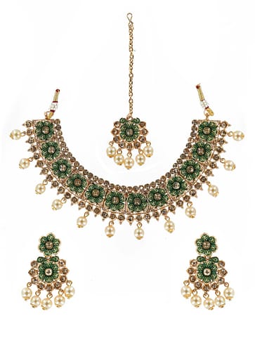 Antique Necklace Set in Gold finish - CNB6519