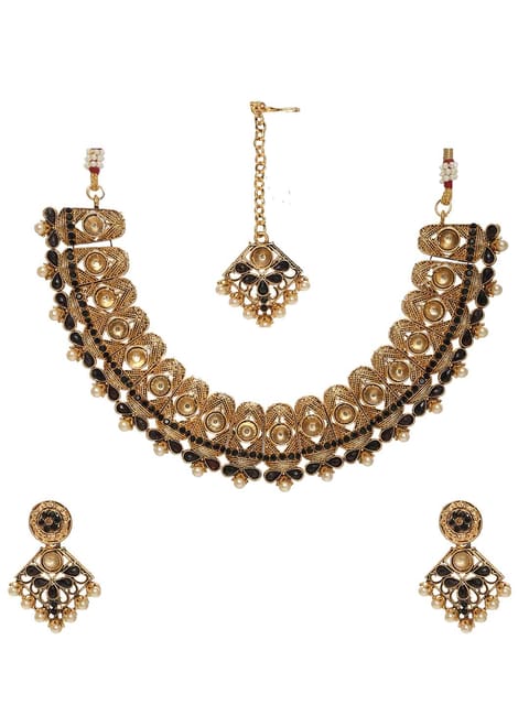 Antique Necklace Set in Gold finish - CNB6590