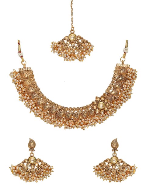Antique Necklace Set in LCT/Champagne color - CNB6608