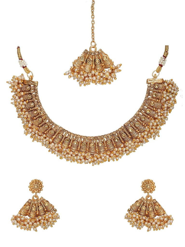 Antique Necklace Set in LCT/Champagne color - CNB6610