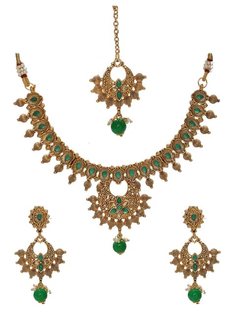 Antique Necklace Set in Gold finish - CNB6636
