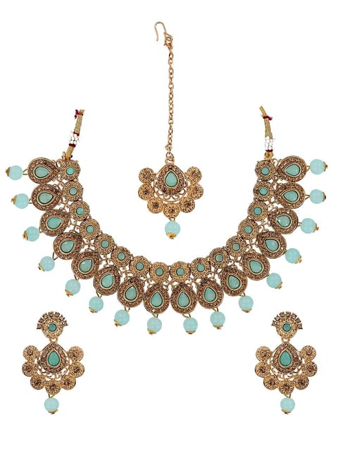 Antique Necklace Set in Gold finish - CNB6550