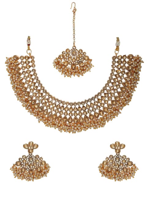 Antique Necklace Set in LCT/Champagne color - CNB6615