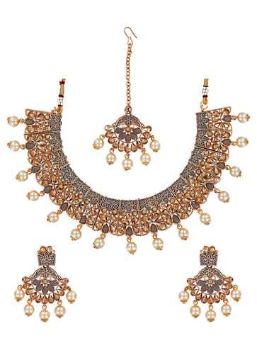 Antique Necklace Set in Gold finish - CNB6658