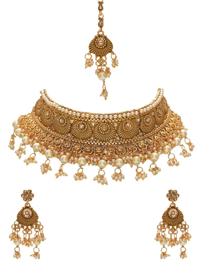 Antique Necklace Set in Gold finish - CNB6680