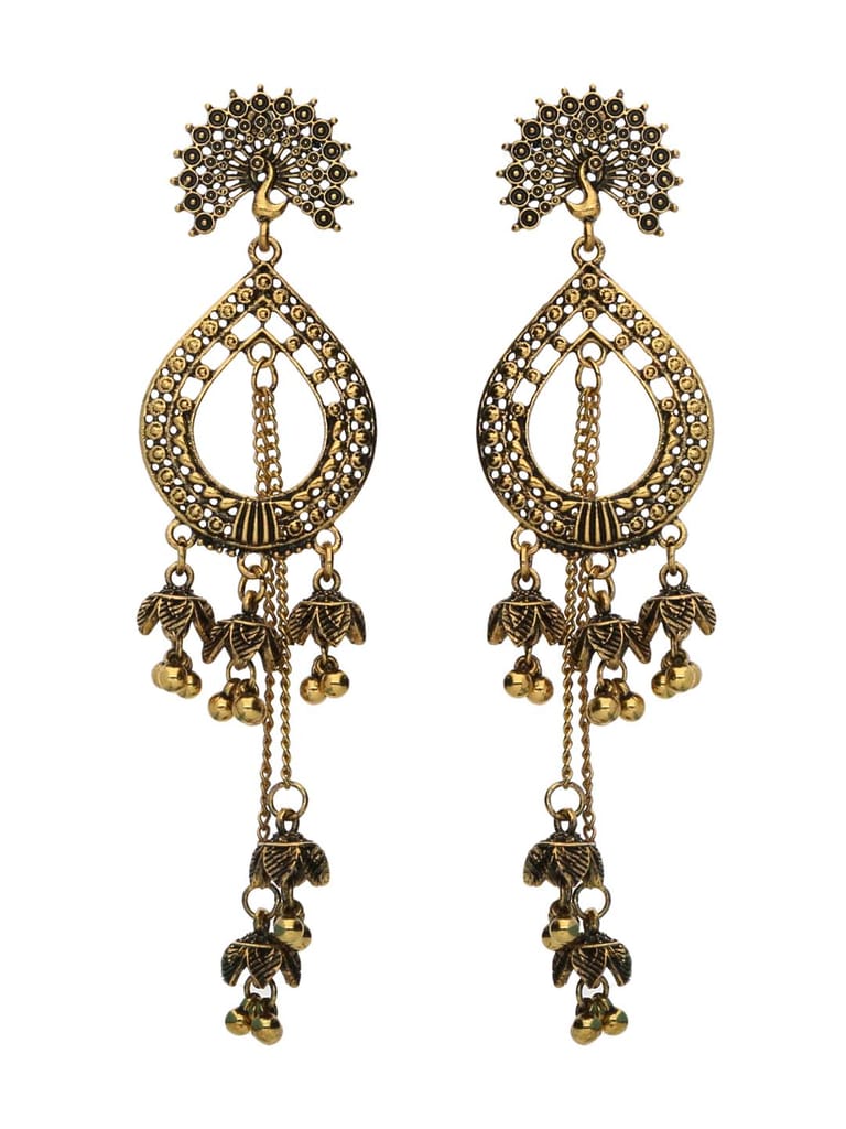 Jhumka Earrings in Oxidised Gold finish - S23590