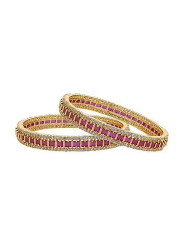 AD Ruby Bangles in Gold Finish - CNB2508
