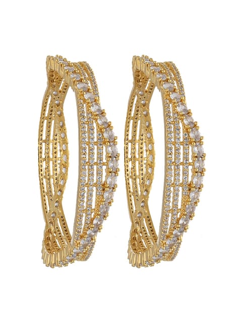 AD / CZ Bangles in Gold finish - CNB4859