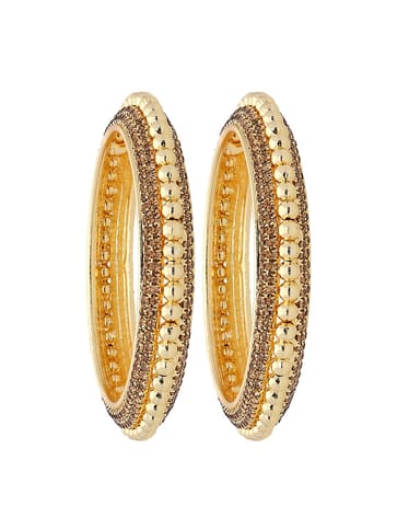 Traditional Artificial Stone Bangles with Golden Beads - CNB3179