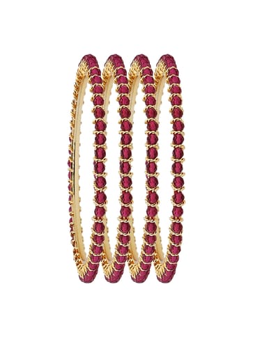 Crystal Bangles Set in Gold Finish - CNB3148