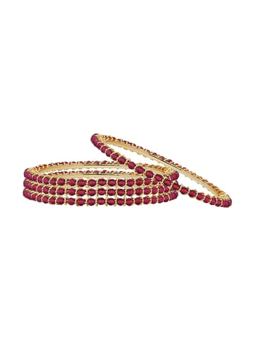 Crystal Bangles Set in Gold Finish - CNB3148