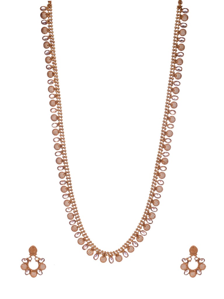 Traditional gold long necklace set - CNB880