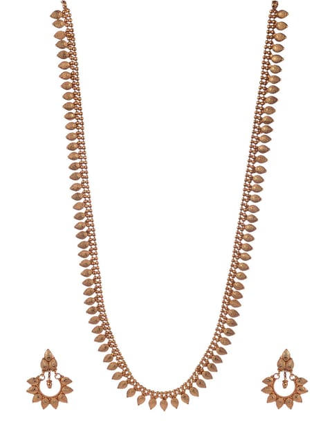 Antique Gold Long Necklace Set - CNB888