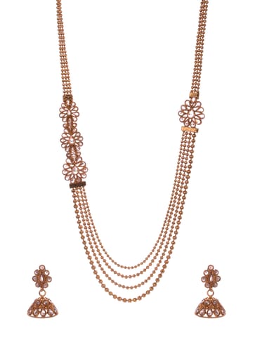 Antique Gold Long Necklace Set - CNB923