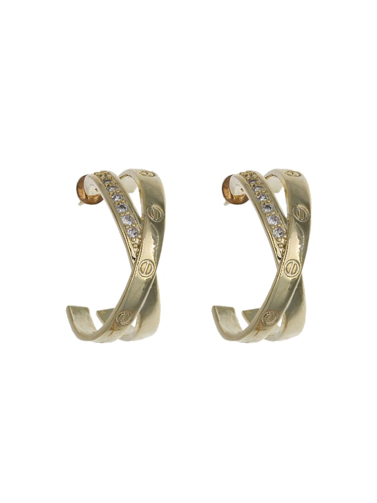 AD / CZ Bali type Earrings in Gold finish - CNB3970