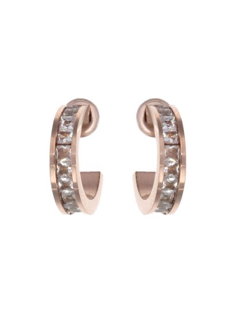 AD / CZ Bali type Earrings in Rose Gold finish - CNB3984