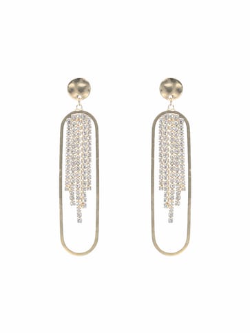 AD / CZ Long Earrings in Gold finish - CNB4227