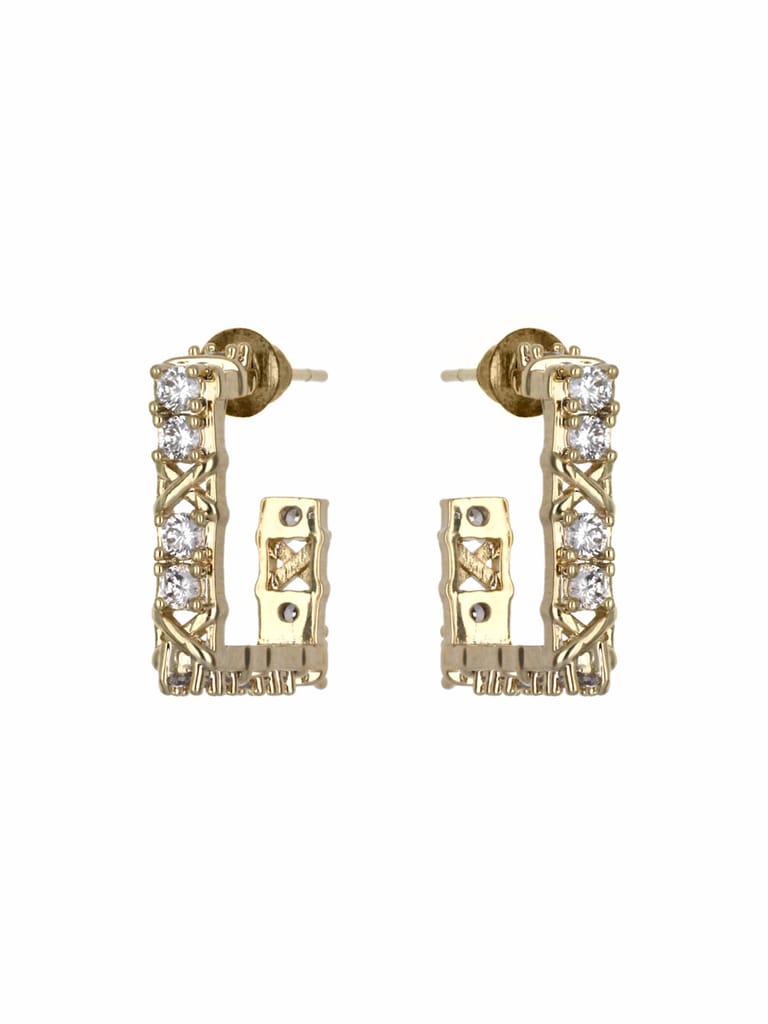 AD / CZ Bali type Earrings in Gold finish - CNB4801