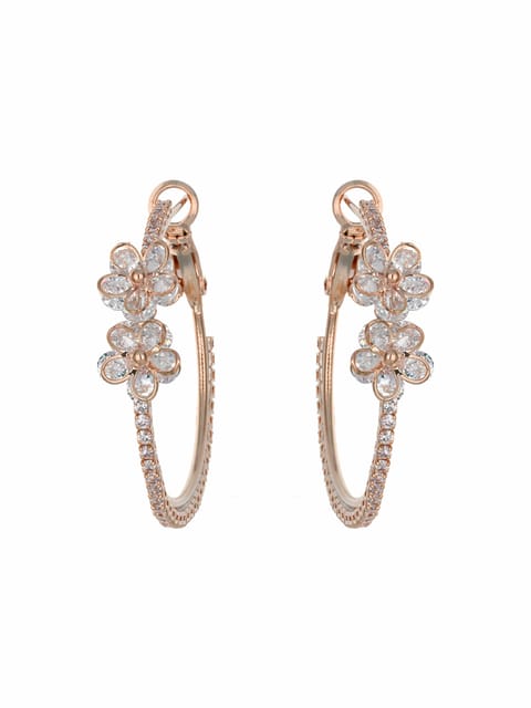 AD / CZ Bali type Earrings in Rose Gold finish - CNB3972
