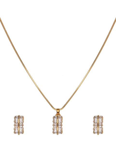 AD / CZ Pendant Set in Gold finish - S29745