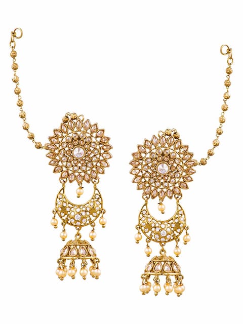 Reverse AD Jhumka Earrings in LCT/Champagne color - MT285