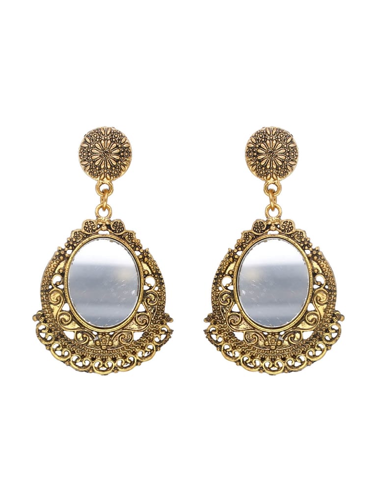 Oxidised Dangler Earrings in Gold color - S30272
