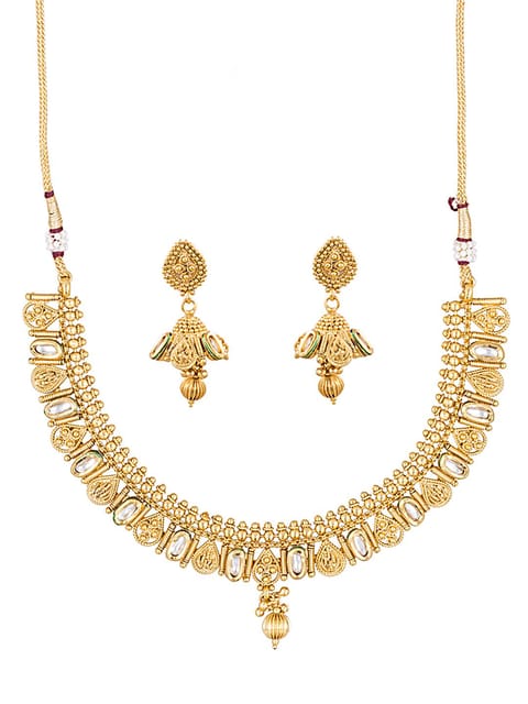 Antique Necklace Set in Gold finish - MT424
