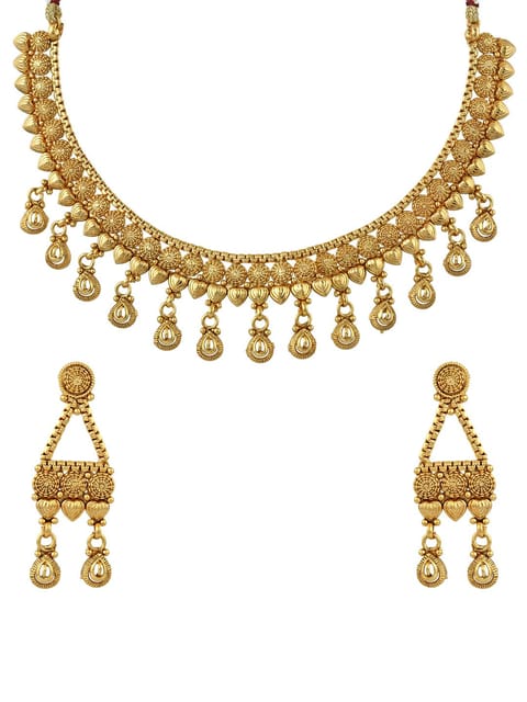 Antique Necklace Set in Gold finish - S19571