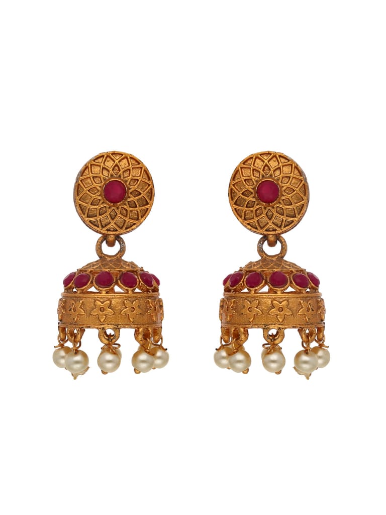 Traditional Jhumka Earrings in Gold finish - S30370