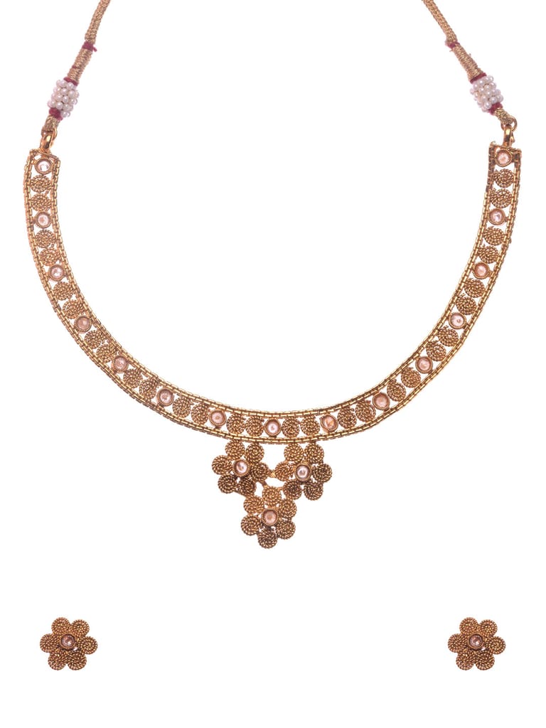 Antique Necklace Set in Gold finish - S30354