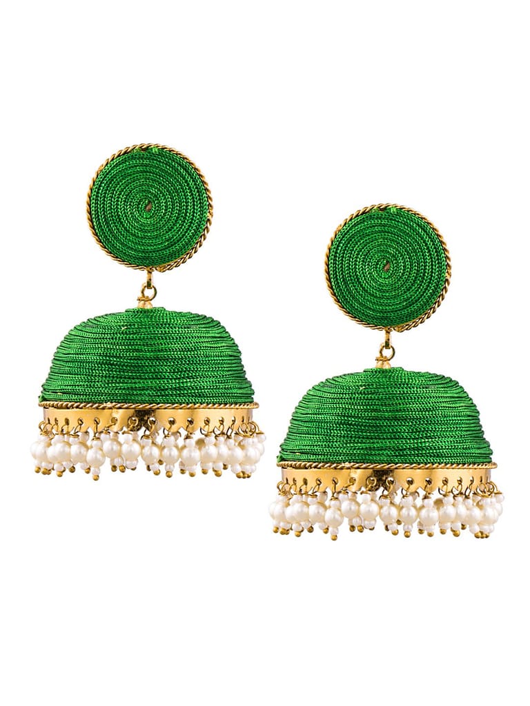 Traditional Jhumka Earrings in Green color - MT410