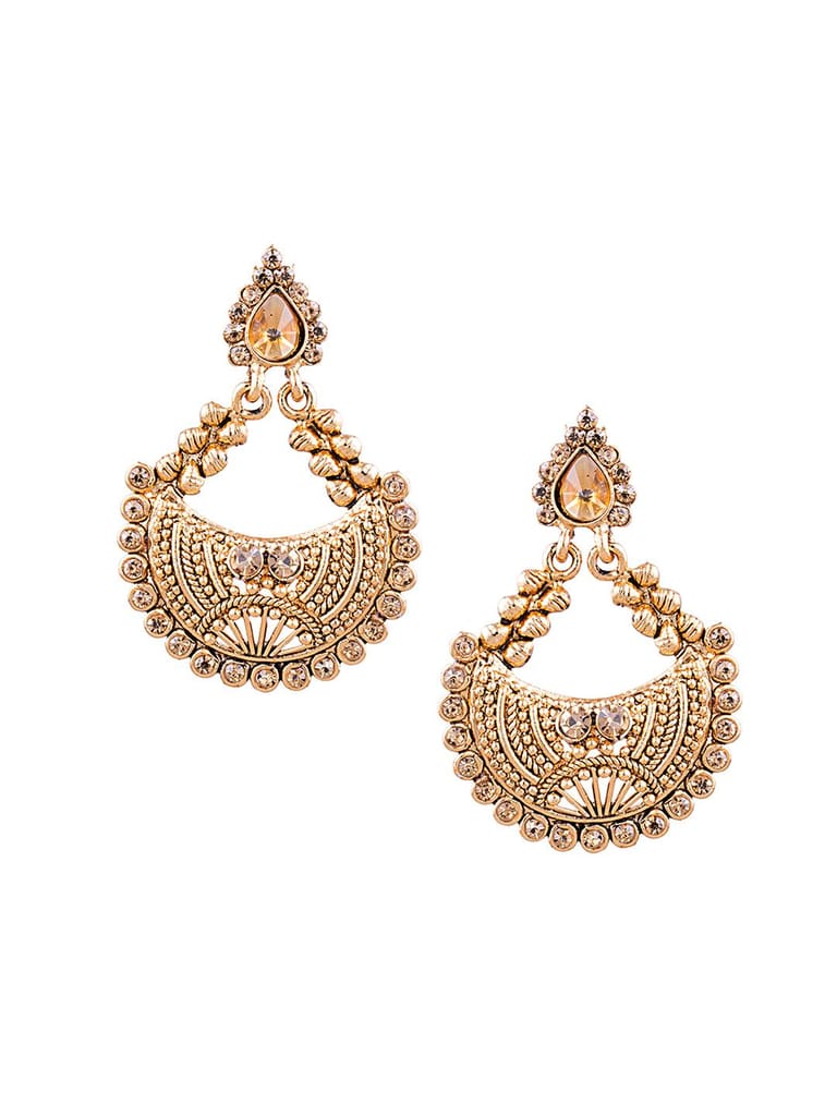 Antique Chandbali Earrings in LCT/Champagne color - MT571