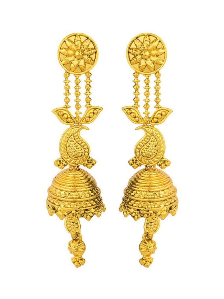 Traditional Long Earrings in Gold color - S31775