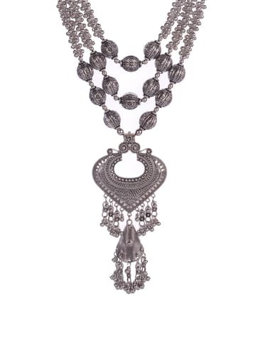 Long Necklace Set in Oxidised Silver finish - CNB16366