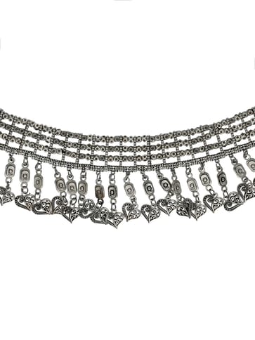 Choker Necklace Set in Oxidised Silver finish - CNB16327