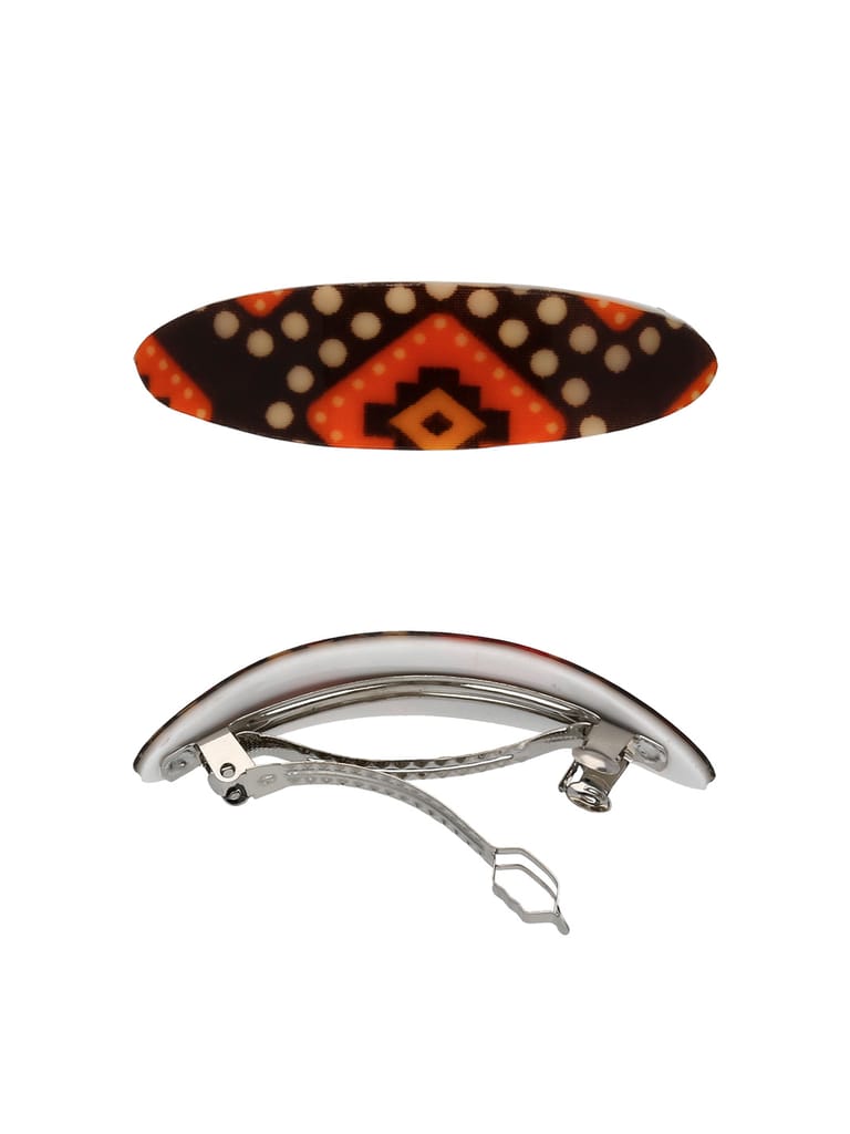 Printed Hair Clip in Assorted color and Rhodium finish - NIH7053