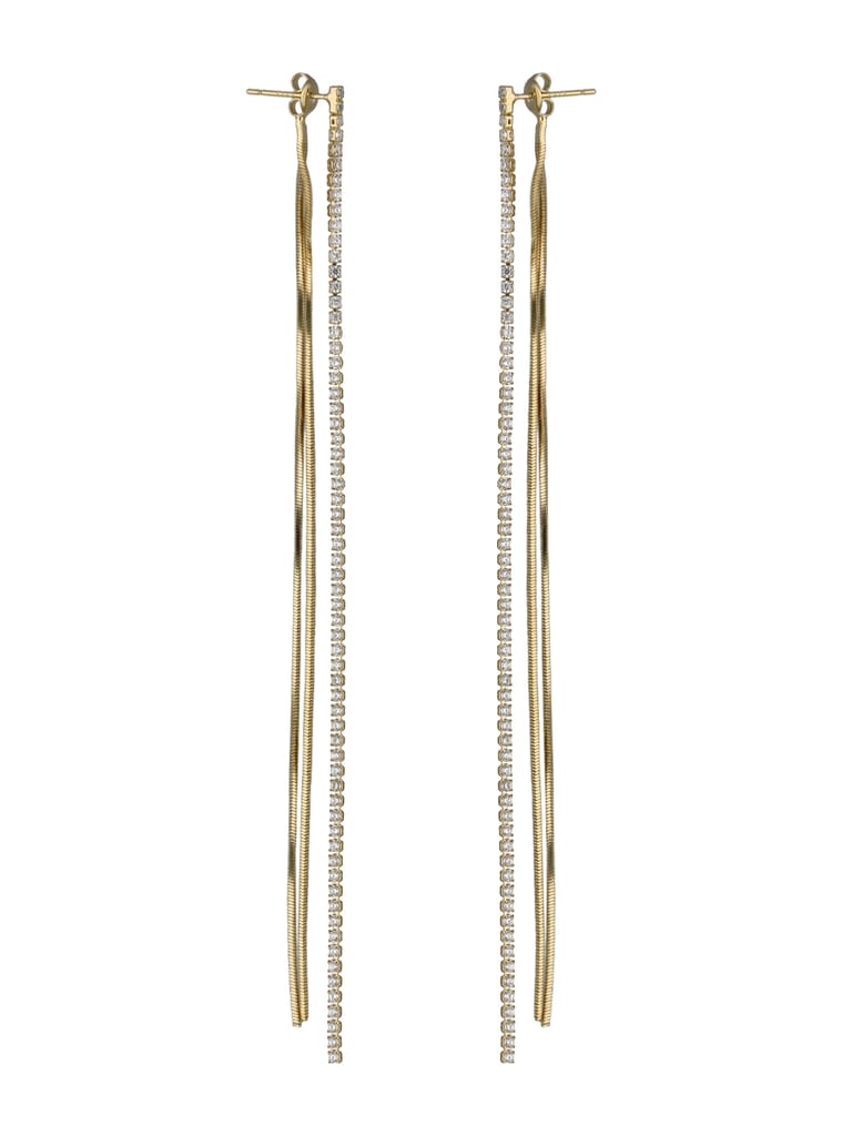 Western Long Earrings in Gold finish - CNB16733