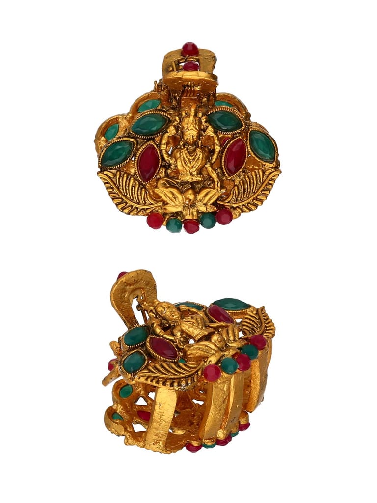 Antique Butterfly Clip in Ruby & Green color - BAL1505