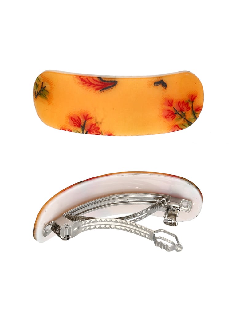 Printed Hair Clip in Assorted color and Rhodium finish - NIH752