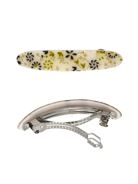 Printed Hair Clip in Assorted color and Rhodium finish - NIH5007
