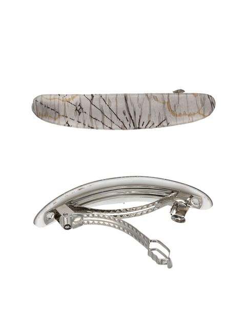 Printed Hair Clip in Grey color and Rhodium finish - NIH5057