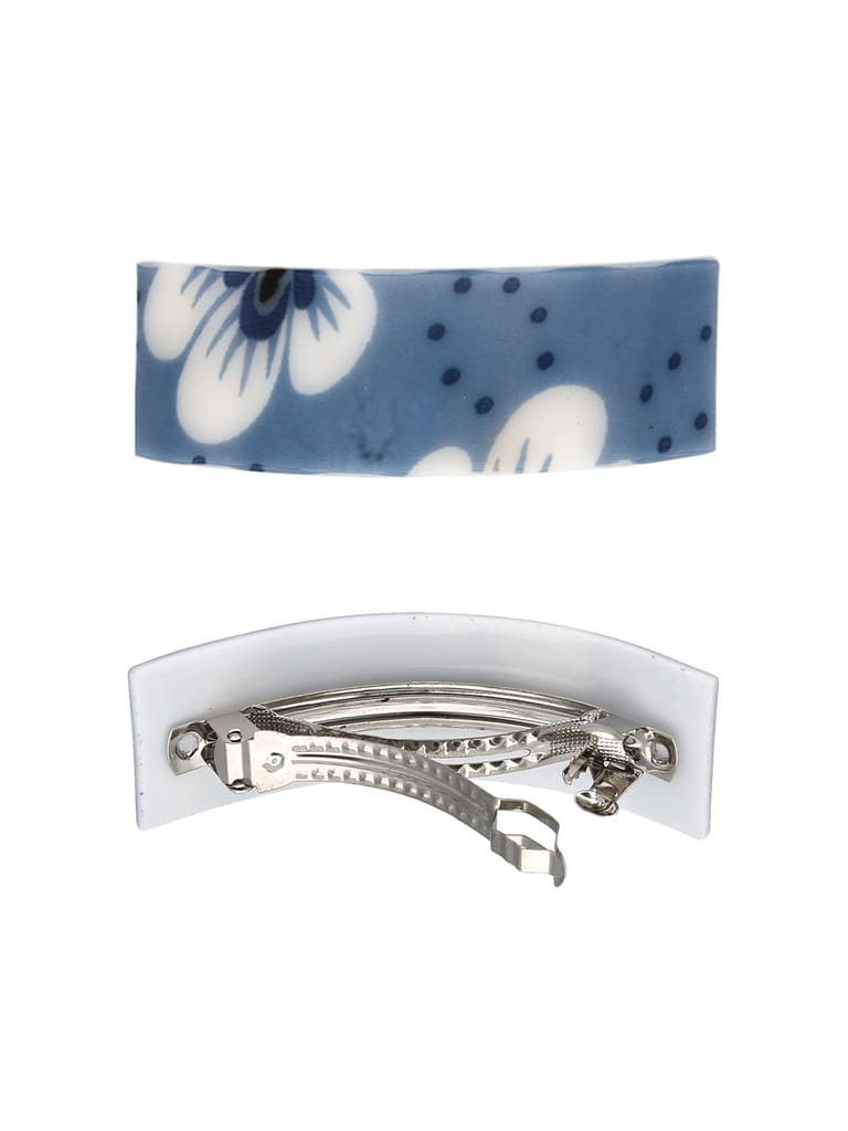 Printed Hair Clip in Assorted color and Rhodium finish - NIH8000