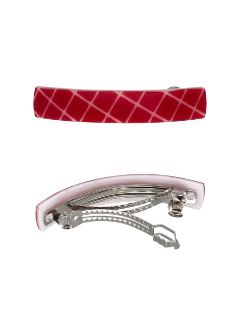 Printed Hair Clip in Assorted color and Rhodium finish - NIH9008