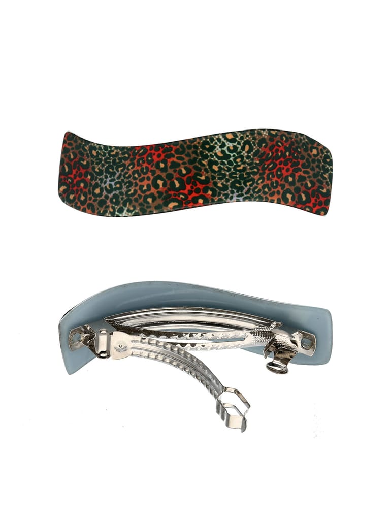 Printed Hair Clip in Assorted color and Rhodium finish - KIN17