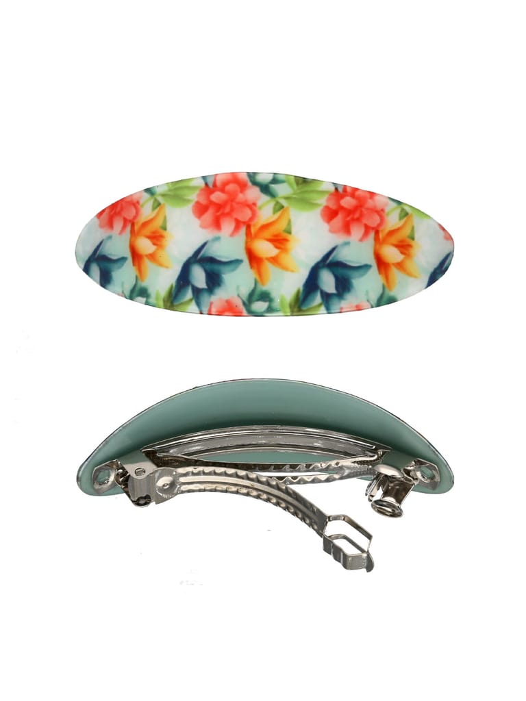 Printed Hair Clip in Assorted color and Rhodium finish - KIN23
