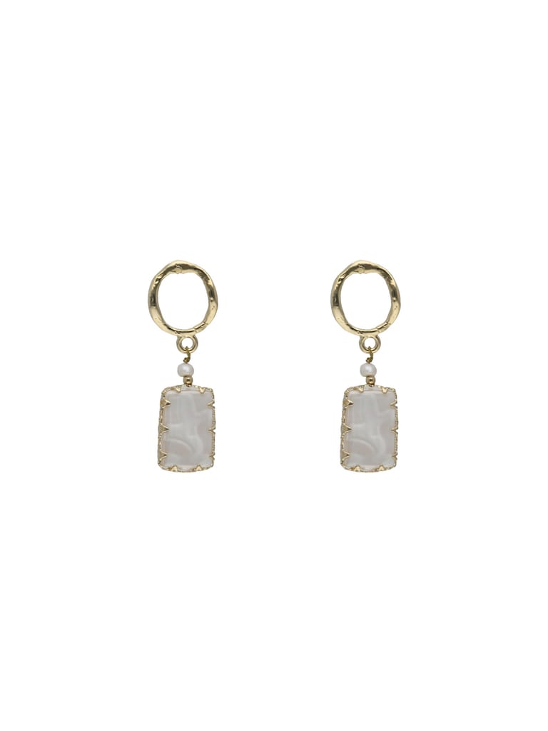 Western Earring in White color and Gold finish - CNB16599