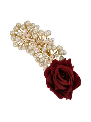 Floral / Flower Hair Brooch in Gold finish - RAJ006A