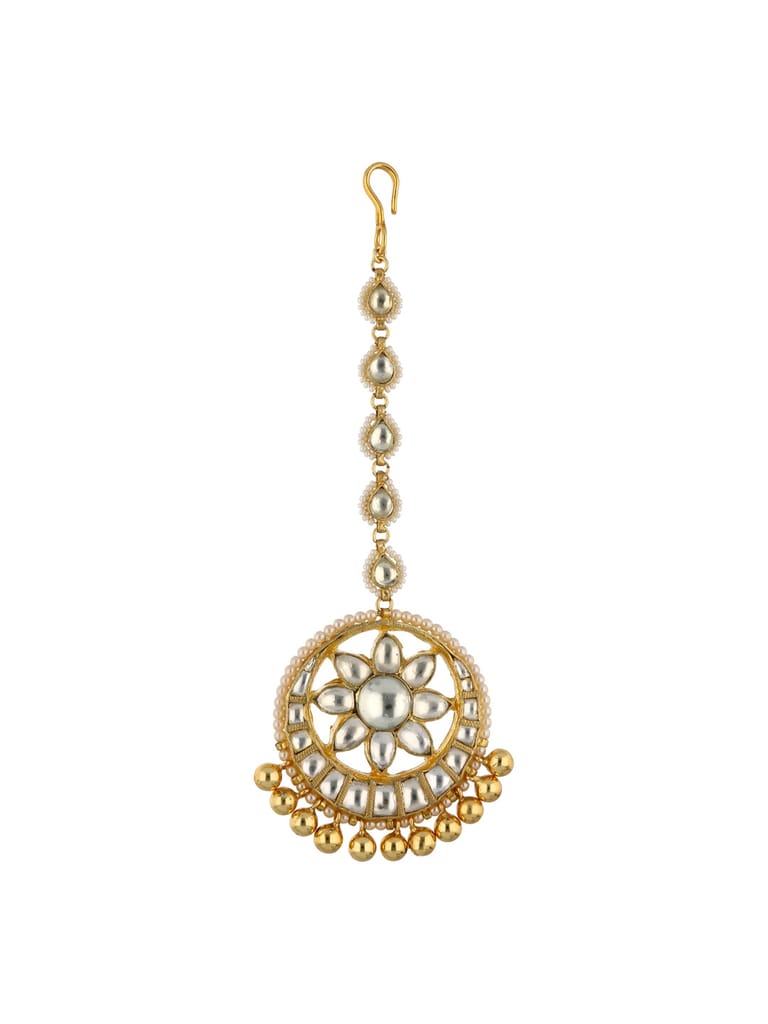 Kundan Maang Tikka in Gold finish - MJA6 Kundan Maang Tikka in Gold finish - MJA6